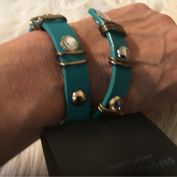 NWT Oxford Street Aqua & Clear Stone Wrap Bracelet. - Picture 6 of 10